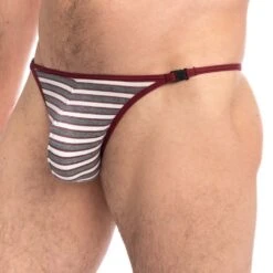 String L'Homme Invisible Ruby & Graphite – Striptease Effect Side-Buckle Y-Back String 7 String L'Homme Invisible Ruby & Graphite – Striptease Effect Side-Buckle Y-Back String -Men Attitude Boutique string uw21xrub raye 4