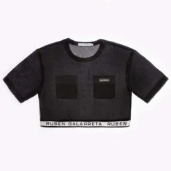 Ruben Galarreta RGE520 Black Transparent Mesh Crop Top – Utility Streetwear Tee -Men Attitude Boutique tshirt Ruben RGE520 noir 9