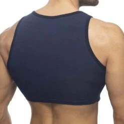 Addicted Sailor Velvet Crop Top AD944 – Velvet Texture & Silicone Logo Streetwear Tee 6 Addicted Sailor Velvet Crop Top AD944 – Velvet Texture & Silicone Logo Streetwear Tee -Men Attitude Boutique tshirt addicted ad944 bleu 3