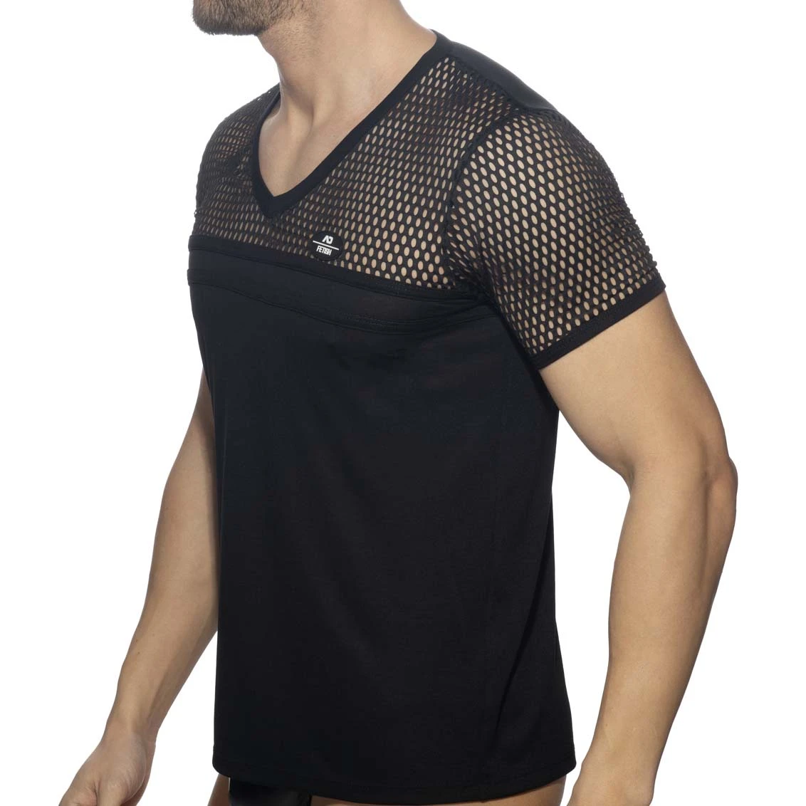 T-Shirt AD Fetish Mesh Striped ADF166 Noir 4 T-Shirt AD Fetish Mesh Striped ADF166 Noir – Image 4
