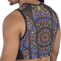 Candyman 99805 Noir – T-Shirt Crop Top en Maille à Imprimé Vitrail Artistique 6 Candyman 99805 Noir – T-Shirt Crop Top en Maille à Imprimé Vitrail Artistique -Men Attitude Boutique tshirt candy 99805 noir 3