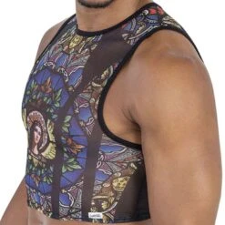 Candyman 99805 Noir – T-Shirt Crop Top en Maille à Imprimé Vitrail Artistique 7 Candyman 99805 Noir – T-Shirt Crop Top en Maille à Imprimé Vitrail Artistique -Men Attitude Boutique tshirt candy 99805 noir 4