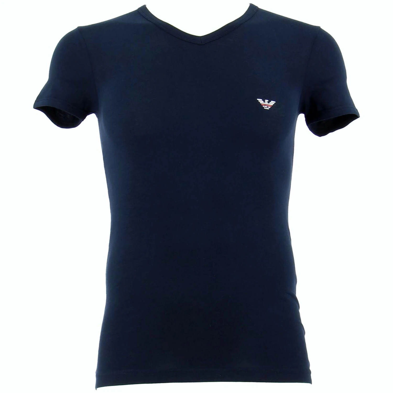 T-Shirt Emporio Armani 110810 6P725 - Col V avec Logo Poitrine et Dos 1 T-Shirt Emporio Armani 110810 6P725 - Col V avec Logo Poitrine et Dos