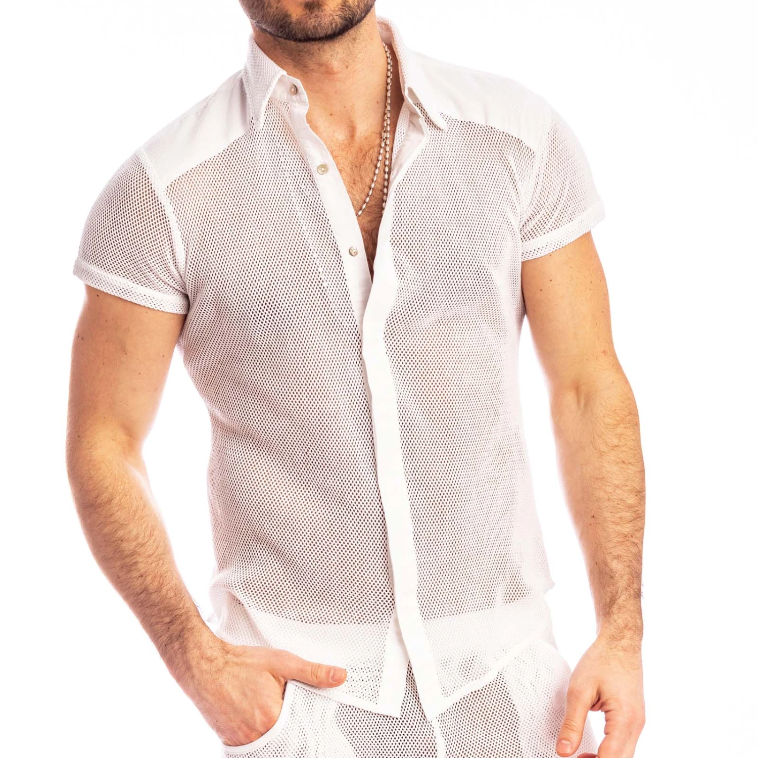 Chemise L Homme Invisible Madrague HW122MAD Blanc 1 Chemise L Homme Invisible Madrague HW122MAD Blanc