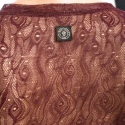 L'Homme Invisible Enzo Black Sheer Lace - Luxury V-Neck Slim Fit T-Shirt -Men Attitude Boutique tshirt hi MY73ENZ bordeau 5