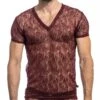 L'Homme Invisible Enzo Black Sheer Lace - Luxury V-Neck Slim Fit T-Shirt
