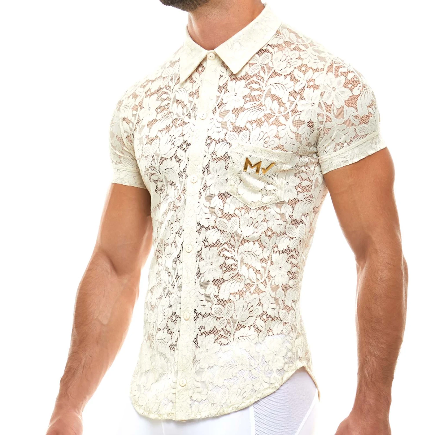 Modus Vivendi Black Floral Lace Shirt 04141 – Semi-Transparent Fluid Fit Button-Up 4 Modus Vivendi Black Floral Lace Shirt 04141 – Semi-Transparent Fluid Fit Button-Up – Image 4