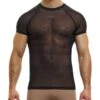 Modus Vivendi Sharp 17341 Transparent Sheer Mesh Crystal Logo T-Shirt -Men Attitude Boutique tshirt modus 17341 noir m
