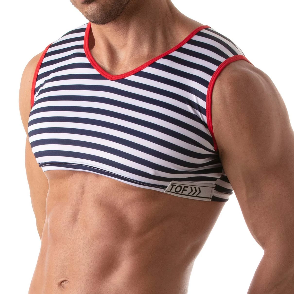 T-Shirt Crop Top Iconic TOF PARIS TOF213BU Rayé 4 T-Shirt Crop Top Iconic TOF PARIS TOF213BU Rayé – Image 4